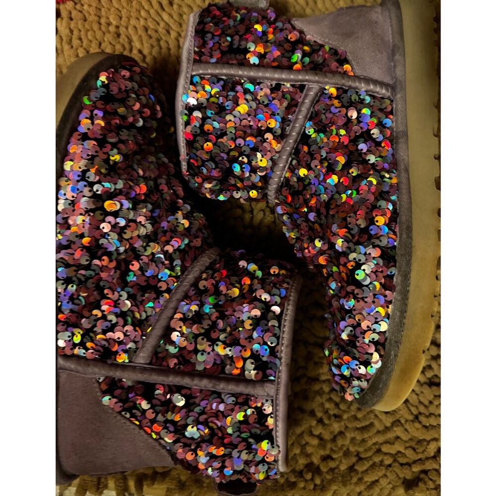 Ugg Classic Mini Stellar Sequin Boot In Purple (M… - image 7